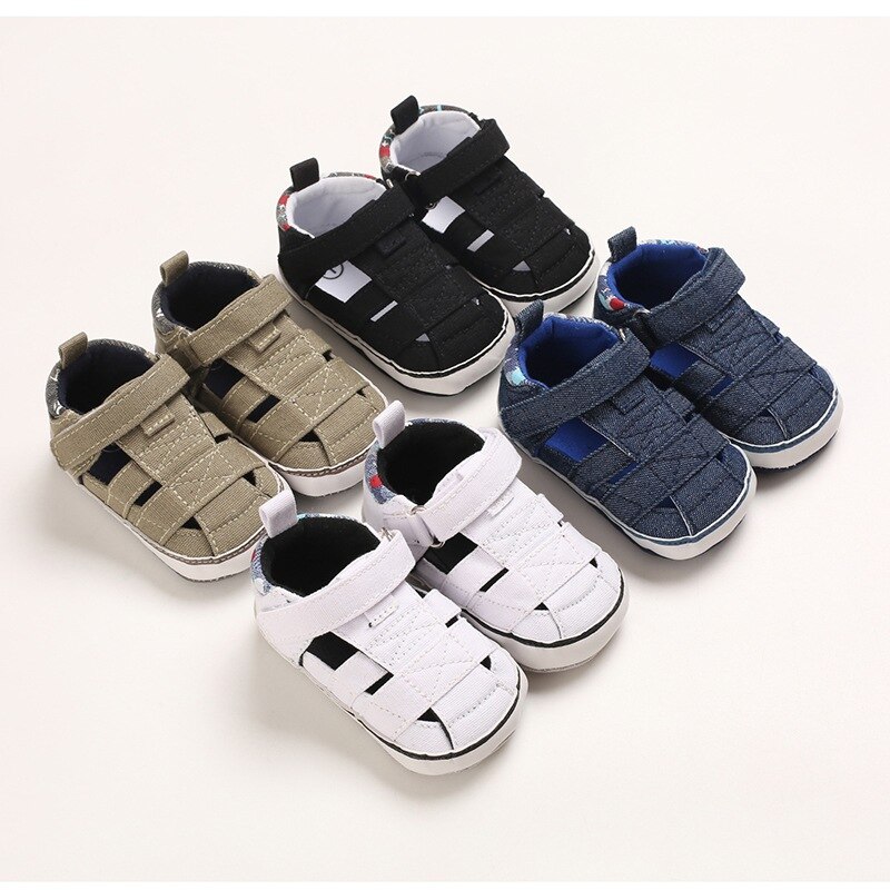 Summer Newborn Boys Hollow Out Sandals Baby Boy Non Slip Cotton Soft Non Slip Walking Shoes