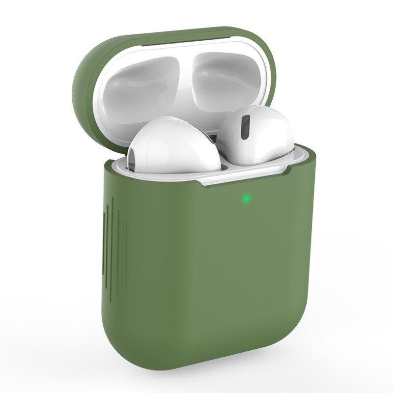 Mini Soft Silicone Case For Apple Airpods Shockproof Cover For Apple AirPods Earphone Cases for Air Pods Protector Case: Mustard green