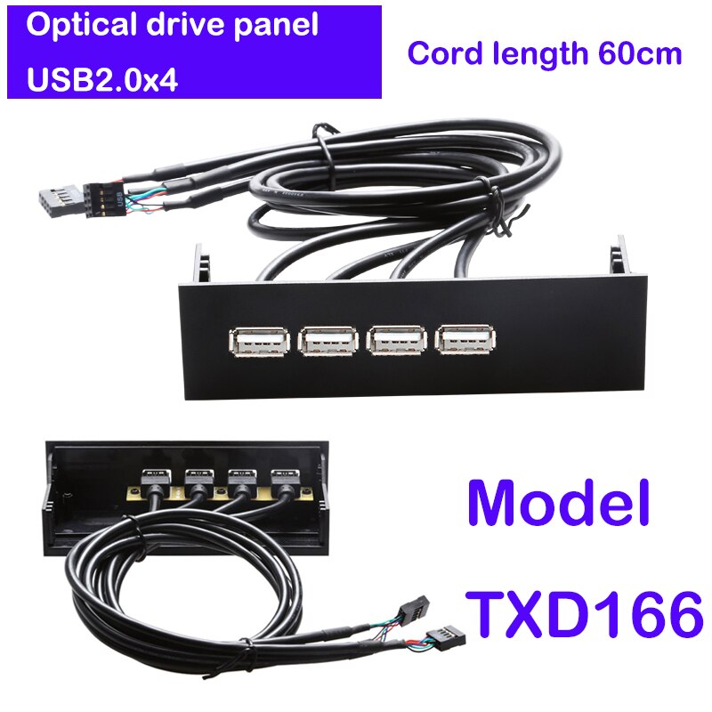 Panel Frontal USB tipo c, HUB USB 3,0, audio Mic, Plug and play, cable de 20 pines, ordenador, 5,25 pulgadas, Unidad óptica, sin energía, supervelocidad: 4Port USB2.0