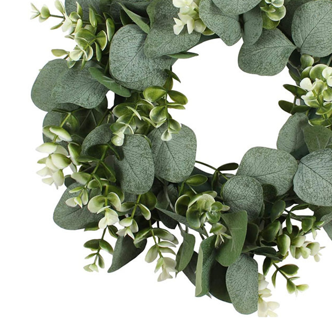 Julkrans konstgjord grön eukalyptus lämnar festival dörrhängande krans fest dekoration för dörrväggfönster