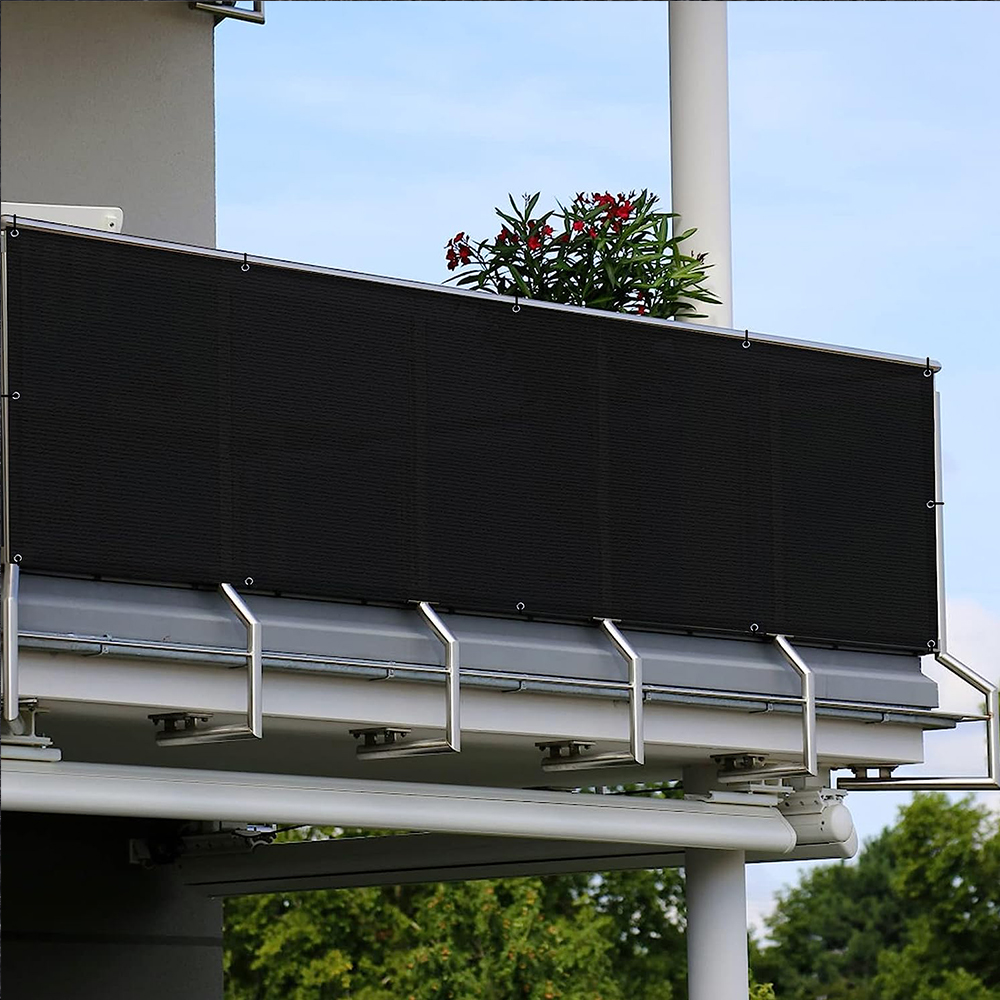Couverture d'écran de confidentialité de balcon, écrans de jardin avec attaches de câble, tissu d'ombrage imperméable pour Patio extérieur, appartement, arrière-cour
