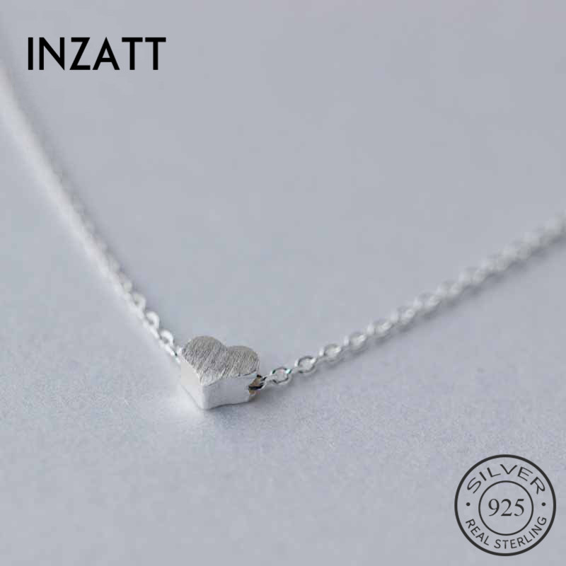 INZATT Real 925 argent Sterling mignon gel coeur collier ras du cou personnalité bijoux fins pour les femmes accessoires de fête de mariage