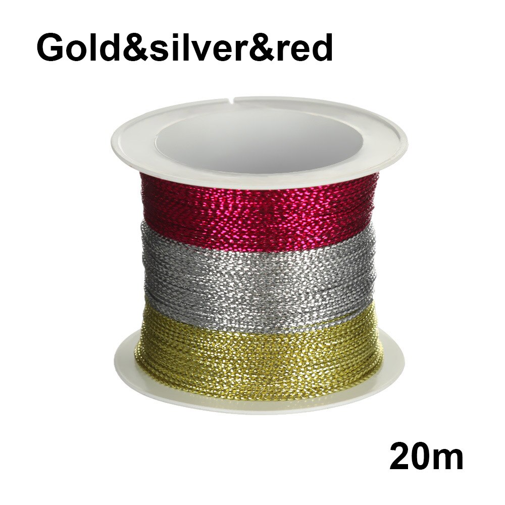1Pc Gold/Silver 100m Durable Overlocking Sewing Machine Threads Polyester Cross Stitch Strong Threads for Sewing Supplies: Gold-Silver-Red-20m