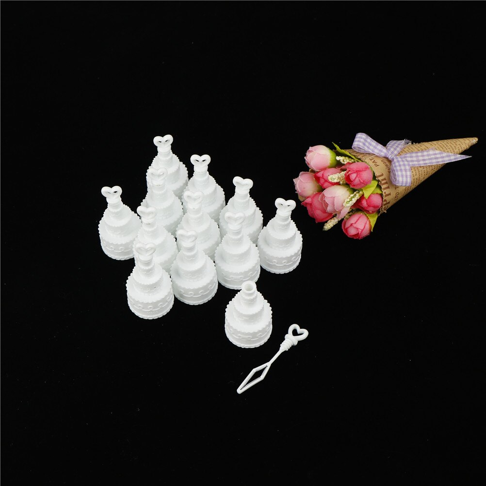 5/12pcs White Cake Empty Bubbles Soap Bottles Romantic Wedding Birthday Party Decor Event Festival Supplies Kid Toy