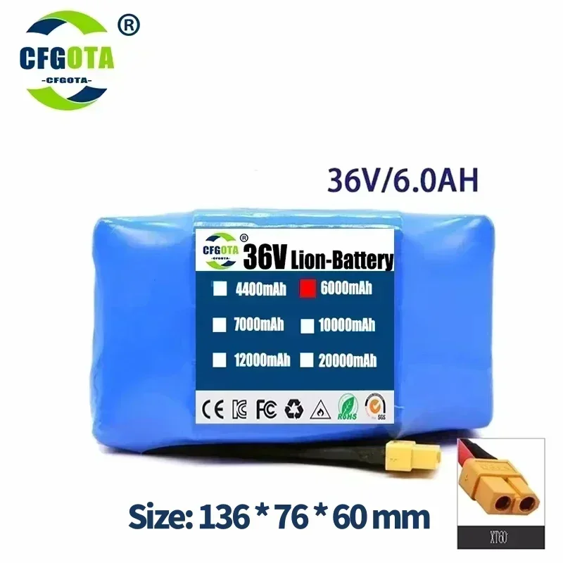 36V 7Ah Batterij Hoverboard Oplaadbare Li-Ion Batterij Li-Ion Cel voor Elektrische Zelf Balans Scooter Hoverboard Eenwieler