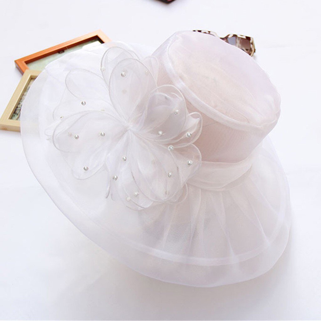 Sombrero Vintage para mujer, sombrero para , boda, novia, vacaciones, gorros para citas, para chicas y amigas: White