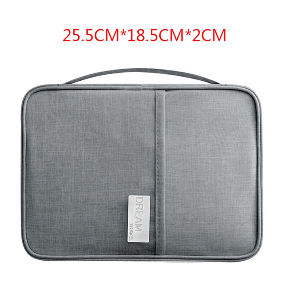 Waterproof Handbag Passport Holder Travel Wallet Multi-Function Credit Card Package Multi-Card Storage Pack Zipper Organizer: gray-big