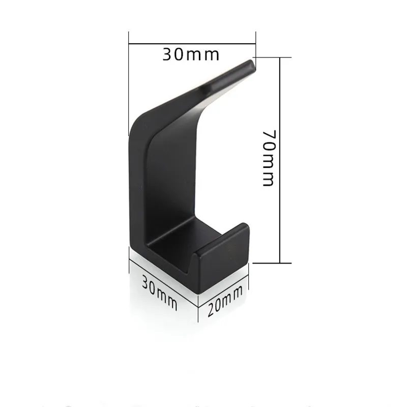 Ganchos negros para bata, colgador de toalla de pared sin perforación, doble gancho para abrigo, ropa, soporte para colgar, accesorios de baño y cocina, 1/3/5 piezas