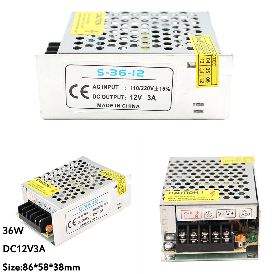 220V to 12V Lighting Transformer Power Supply LED driver AC 110V-220V DC 12 Volt 1A 2A 3A 5A 10A 20A 12V Power Adapter Switching