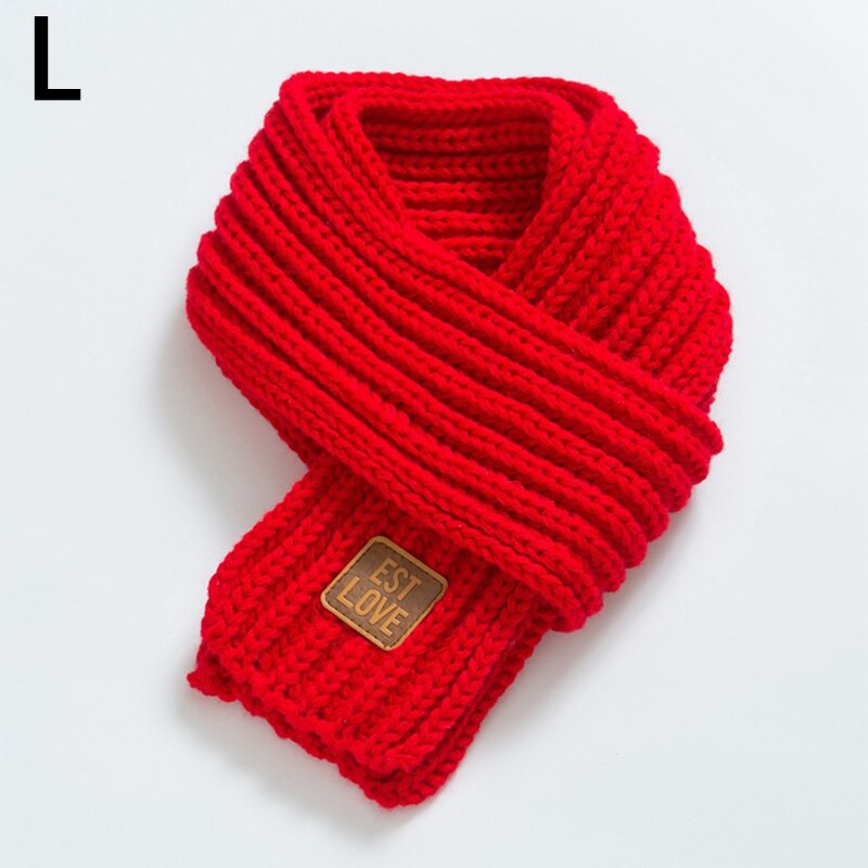 Écharpe en tricot unisexe pour bébé, fille et garçon, foulard doux, automne hiver, , solide, Parent-enfant: L