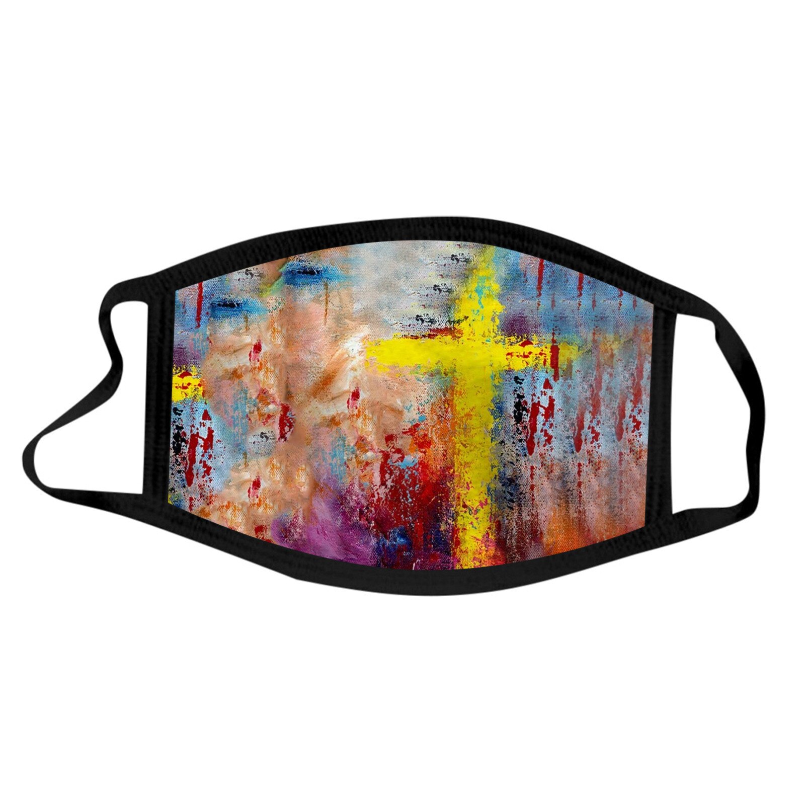 1/5 Uds de Fasemask adultos 1-5 uds Tie Dye máscaras de estampado de cruces tejido Reusable de Color de contraste Mascarillas Bandana