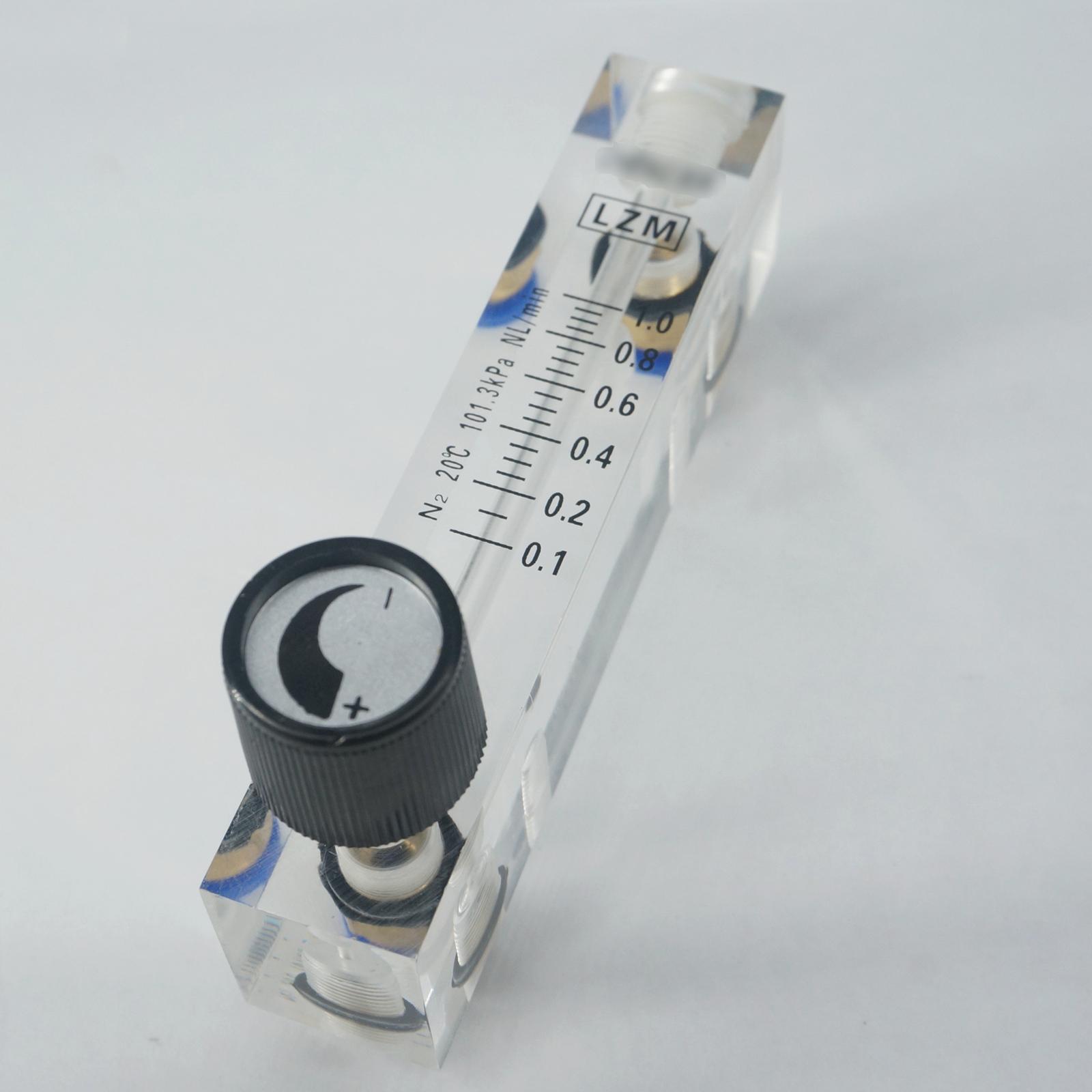 0.1-1L/min LZM-6T N2 Nitrogen Acrylic Panel Flowmeter Rotameter With Control Valve Push In 6mm Tube