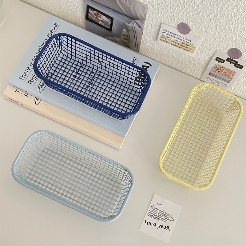 eins Schreibtisch Aufbewahrung sbox Metall Aufbewahrung skorb Schreibtisch Kleinigkeiten Veranstalter Korb Foto karten fallen Büro Schreibwaren Haushalts waren
