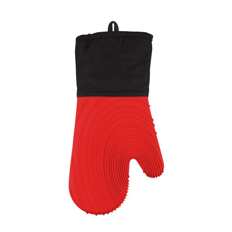 Insulation Gloves, Microwave Oven Silicone Kitchen Anti-scalding Gloves, Thick Cotton Non-slip Waterproof Oven Gloves: white