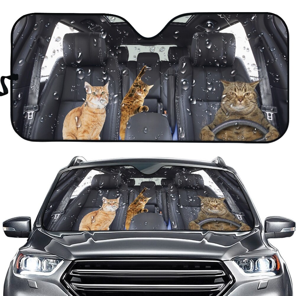 Universal- Auto Windschutzscheibe Sonne Schatten Ebene Katze/Hund Fahrer UV Schützen Faltbare Frontscheibe Sonnenschutz Auto Intrior Dekor Abdeckung: YSFD1306HC