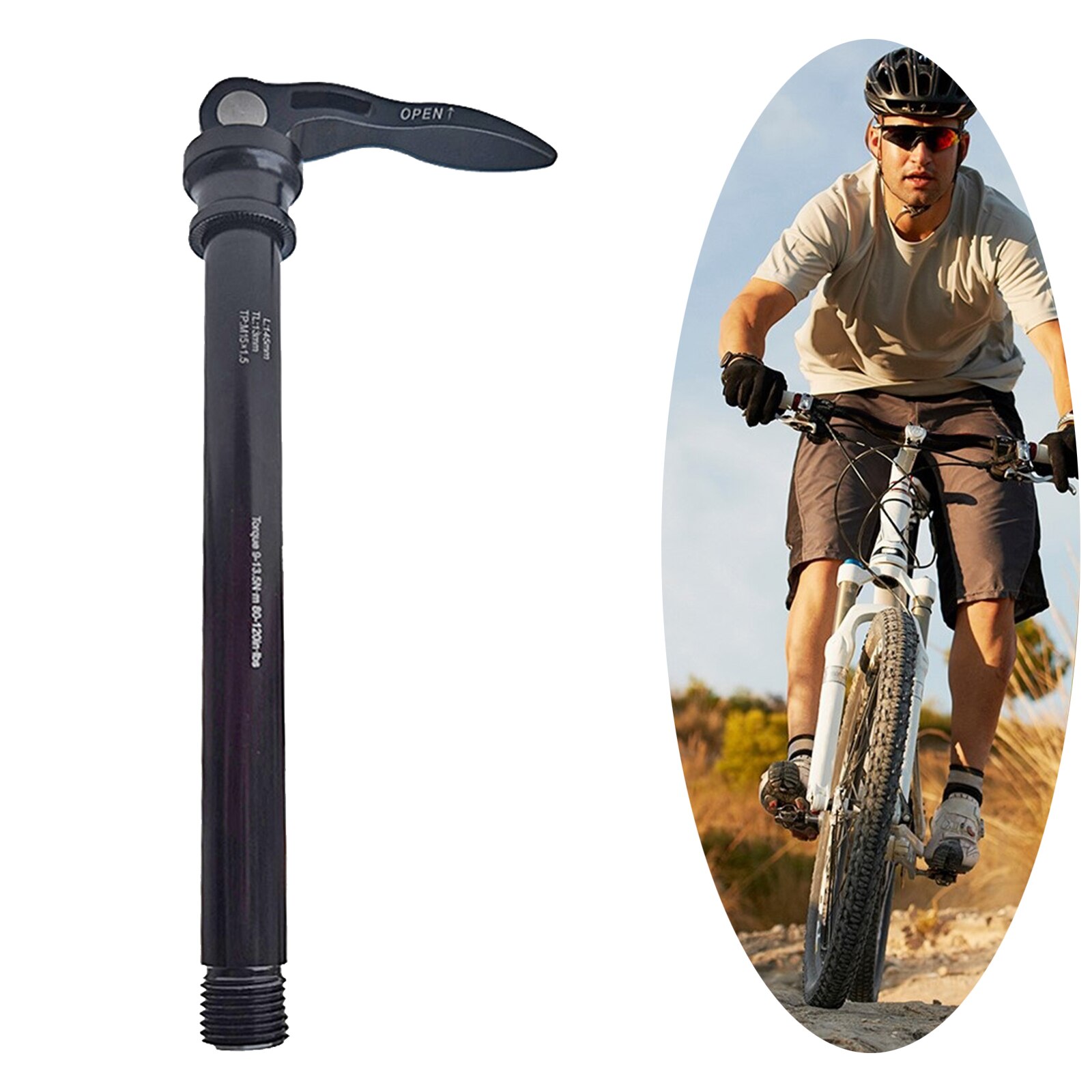 Road Bike Rear Thru Axle Release Hub Conversion Skewer Adapter for Bicycle