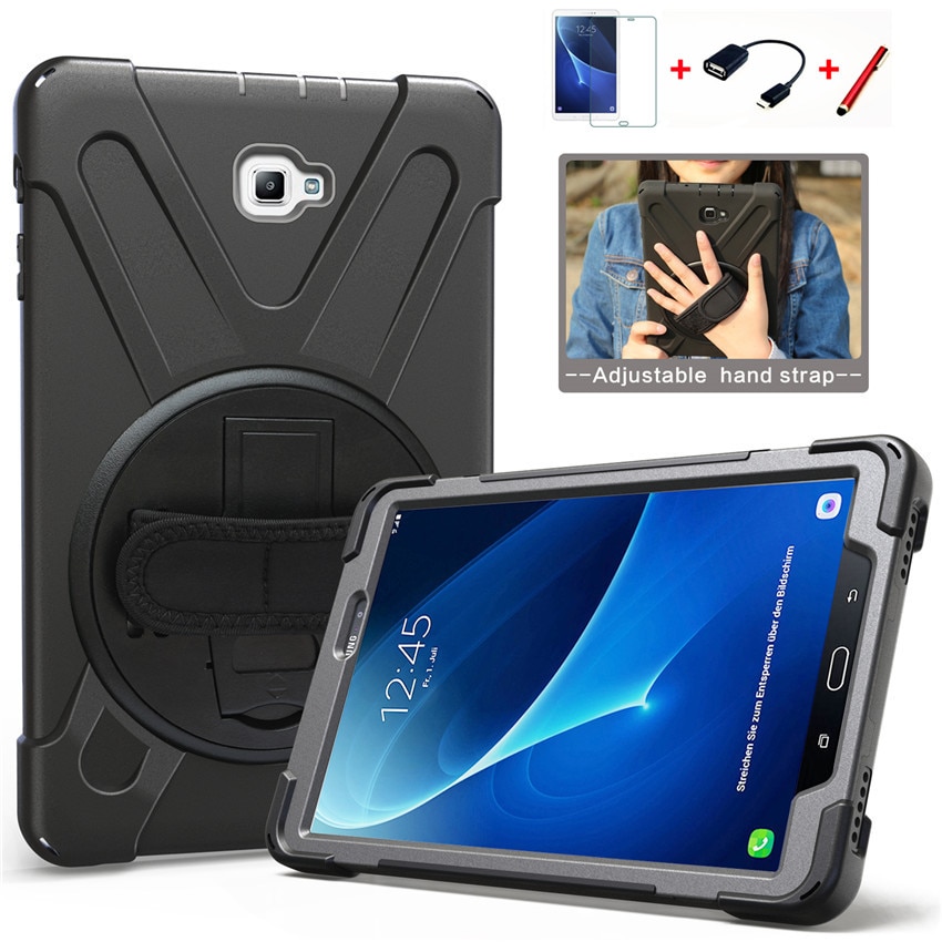 Case For Samsung Galaxy Tab a 10.1 t580 T585 T580N tablet Kids skin Safe Shockproof Armor hard cover+ Hand Strap & Neck Strap