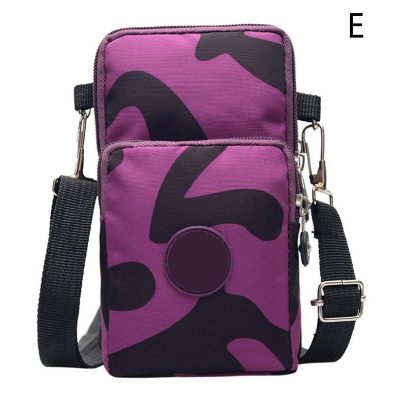 Women's Bag Korean Version of the Shoulder Bag Mobile Phone Bag Diagonal Across the Small Cloth Bag Sports Leisure Arm Bag: E