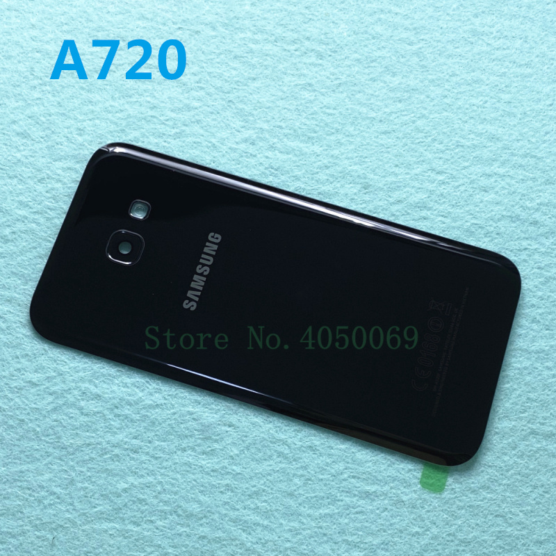 For Samsung Galaxy A5 A520 A7 A720 A3 A320 A320F Rear Cover Back glass Housing Case Battery Door Housing Replacement: A720 black