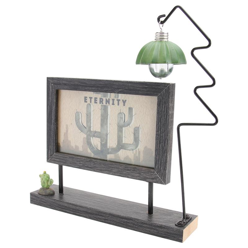 Marco de fotos de doble cara de 6 pulgadas Estilo nórdico marco de fotos de escritorio con luz