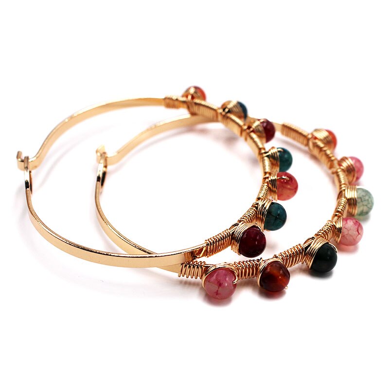 Czakr mankiet bransoletka dla kobiet naturalne uzdrawiające kryształ matowy surowy kamień złoty kolor regulowany bransoletka 1 sztuk