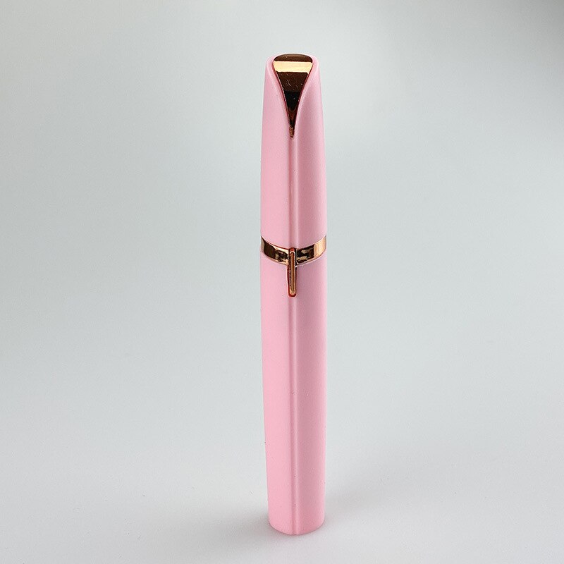 Electric eyebrow trimmer women's eyebrow shaver hair remover automatic eyebrow trimmer battery eyebrow trimming pen face razor: pink-battery