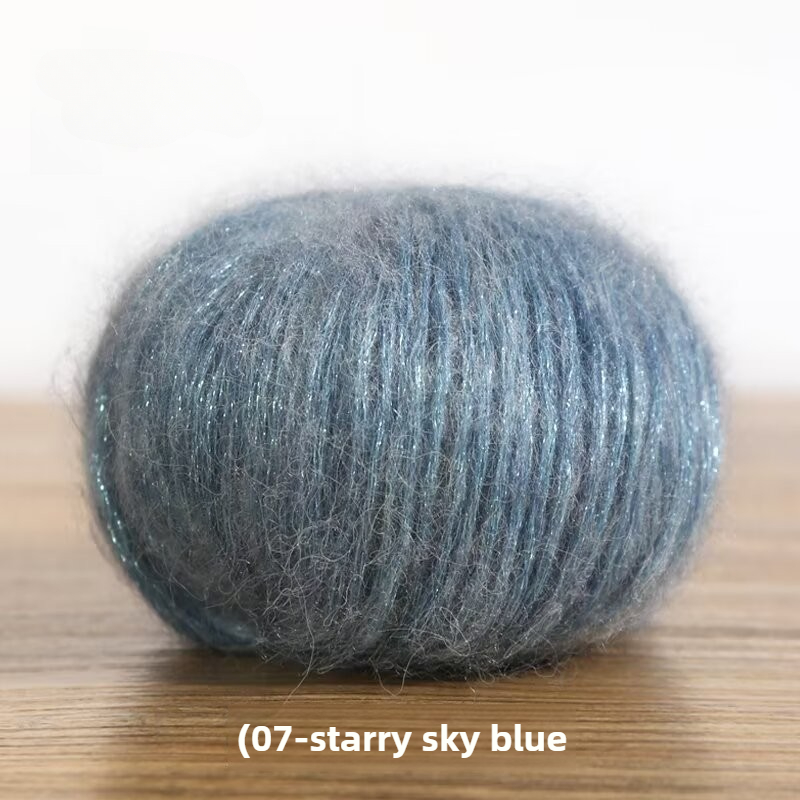 200 g/einstellen Mohair-Garn, glänzender Draht, bunt, zum Handstricken, Schal, zur Seite fahren, DIY, Hüte, weich, hautfreundlich, Häkelgarn, mitteldick