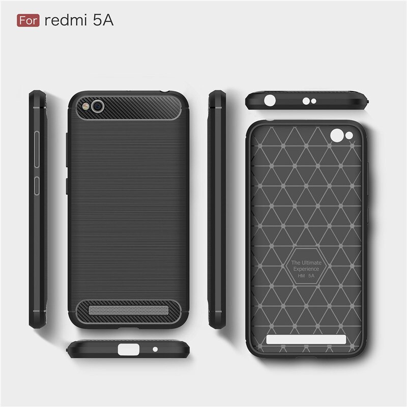 Voor Xiaomi Redmi 5A Case Siliconen Koolstofvezel Zware Schokbestendig Volledige Protector Ingericht Soft Tpu Case Voor Xiaomi Redmi 5A cover