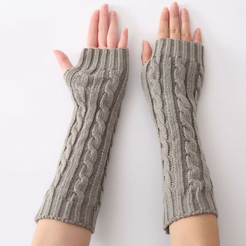 Nova marca feminina braço warmer 1 par feminino algodão para cabo de malha quente inverno manga sem dedos luvas sólido outono inverno quente 2019