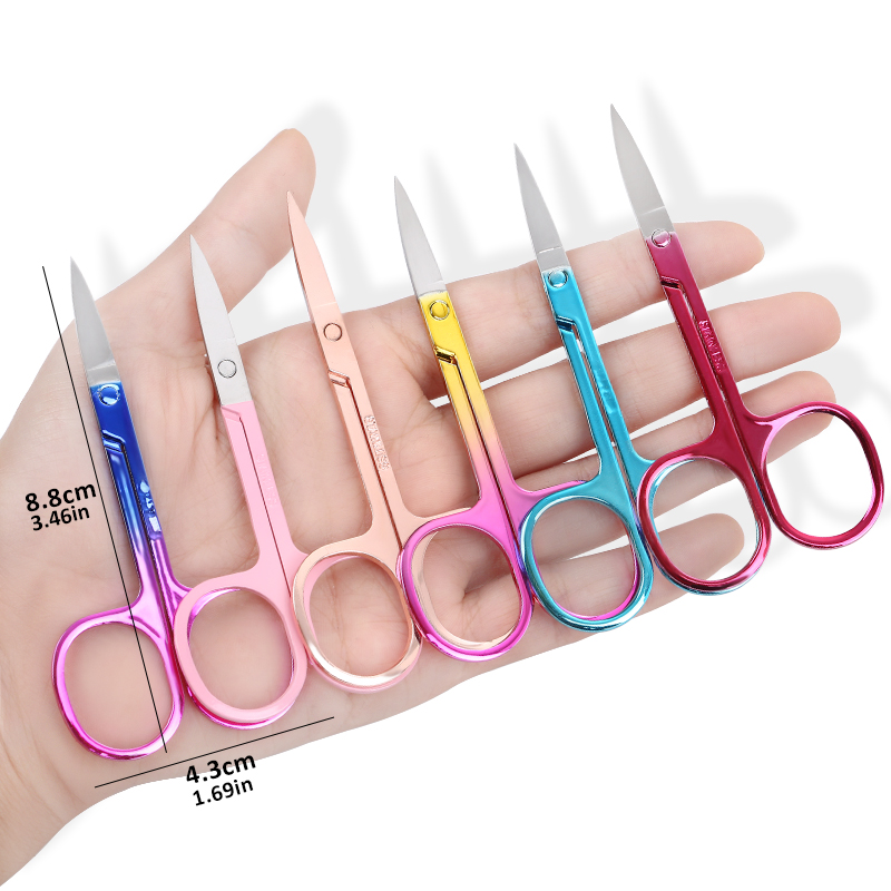 Ciseaux à sourcils en acier inoxydable, coupe-cils, pour le visage, le nez, épilateur, manucure, cuticules, beauté, outils de maquillage, 1 pièces