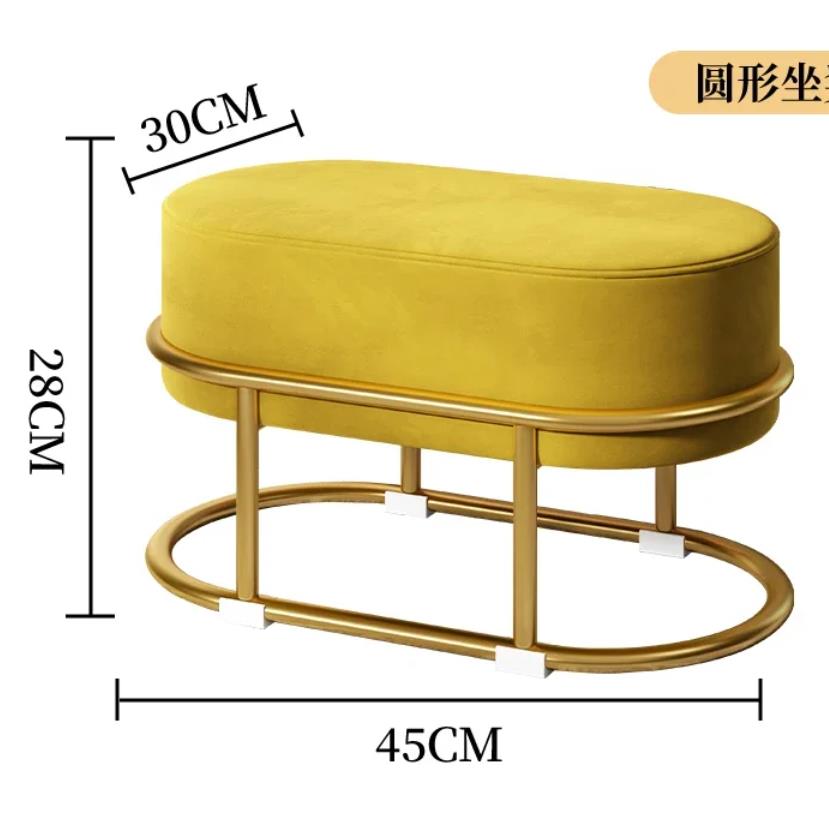 Nordic Metal Step Stool Modern Living Room Decorative Makeup Rectangle Bathroom Foot Stool Pedicure Tabouret Patio chair