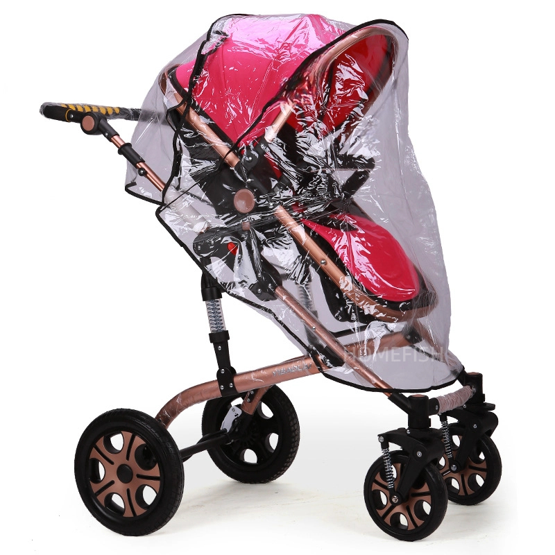 2025 neue Wasserdichte Regen Abdeckung Für Kinderwagen Kinderwagen Zubehör Transparente Staub Abdeckung Offenen Zip Regenschirm Regnerische Saison Wasserdicht: WEISS