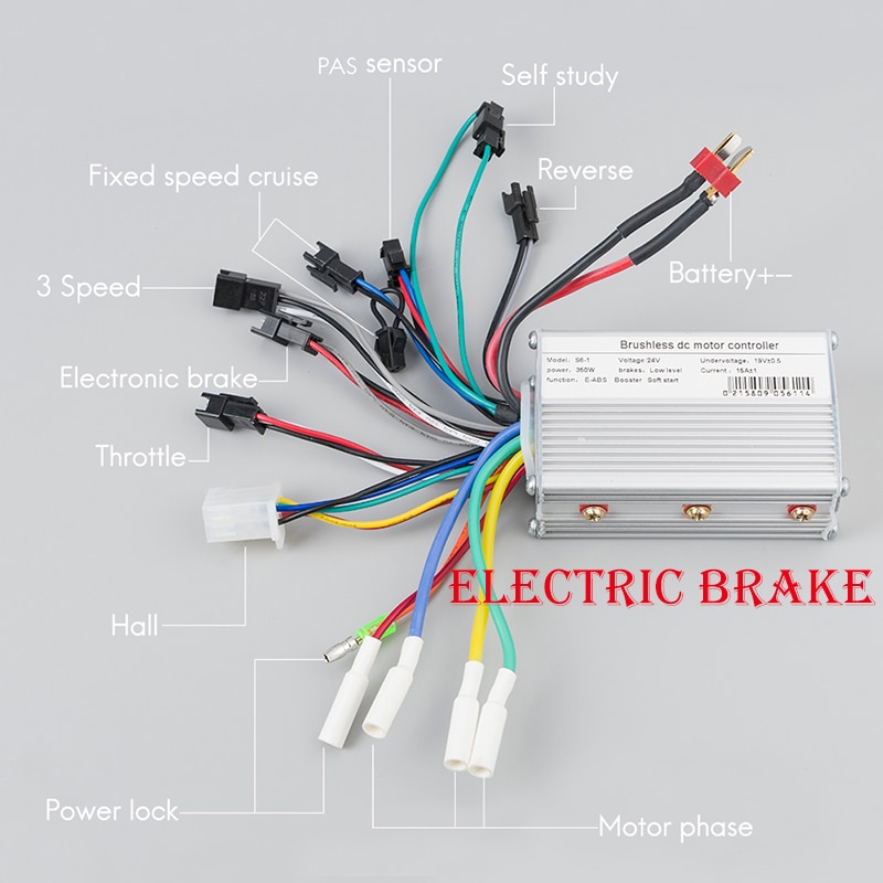 Bicicleta Electrica Controller 24V 36V 48V 250W 350W 15A Borstelloze Versnellingsnaaf Motor Ccontroller Elektrische fiets Conversie Kit