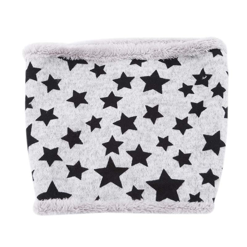 Autumn Winter Children scarf five stars Print Baby scarf Boys and girls cotton Kids Dot print ring children loop Scarves: 3 black stars