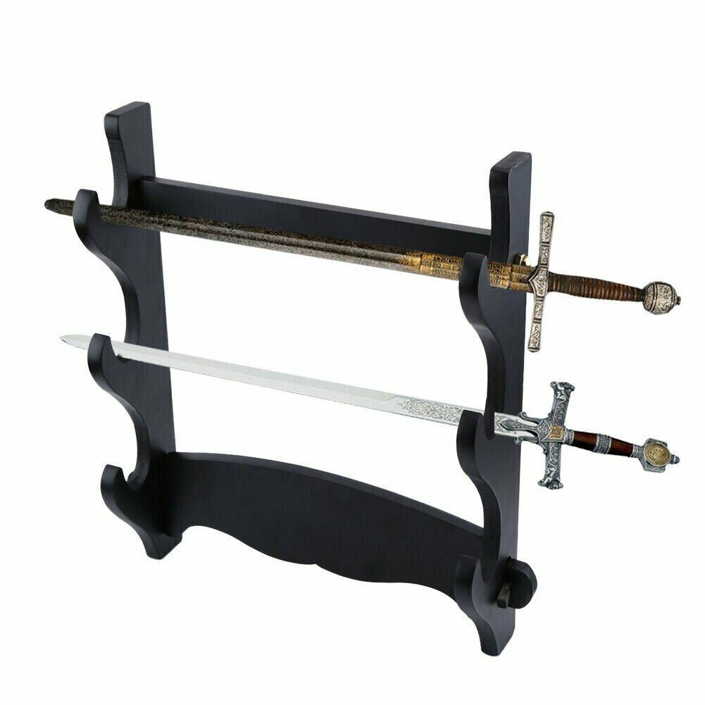 Support mural en bois noir, 1 pièce, épée de samouraï, Katana, 1/2/3 couches, décoration de la maison, artisanat