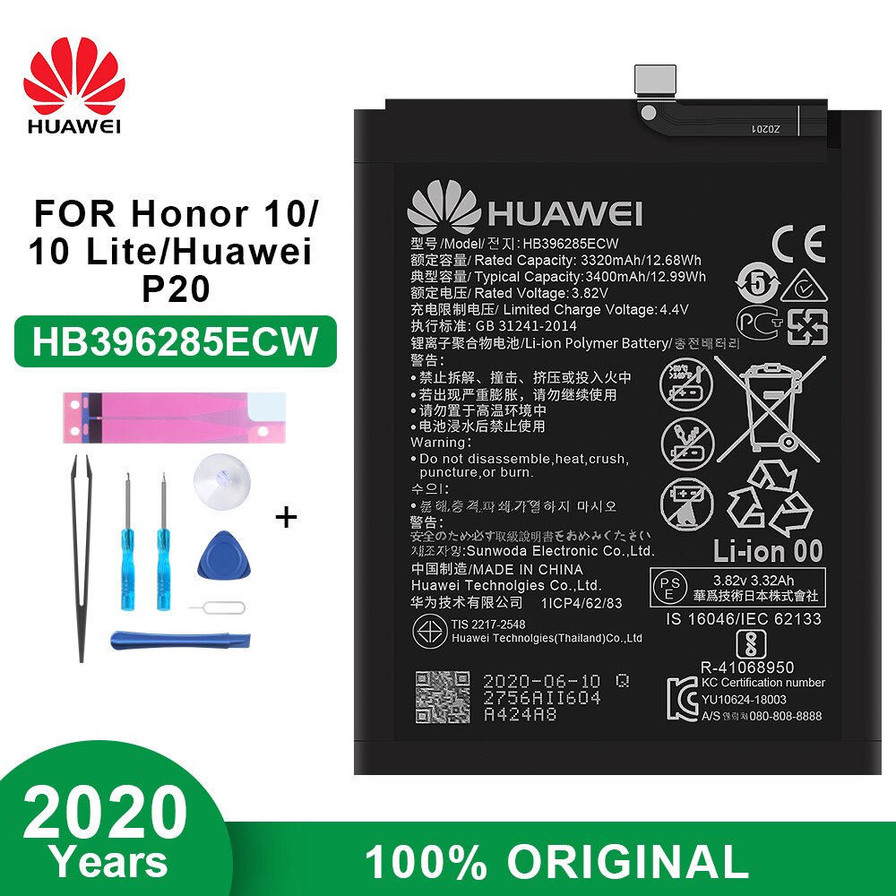 Originele Huawei Batterij HB434666RBC HB366481ECW Voor Huawei Wifi Router E5573 P9 P10 P20 Maimang 5 Genieten 6S Honor 7 8 9 10 Lite: HB396285ECW