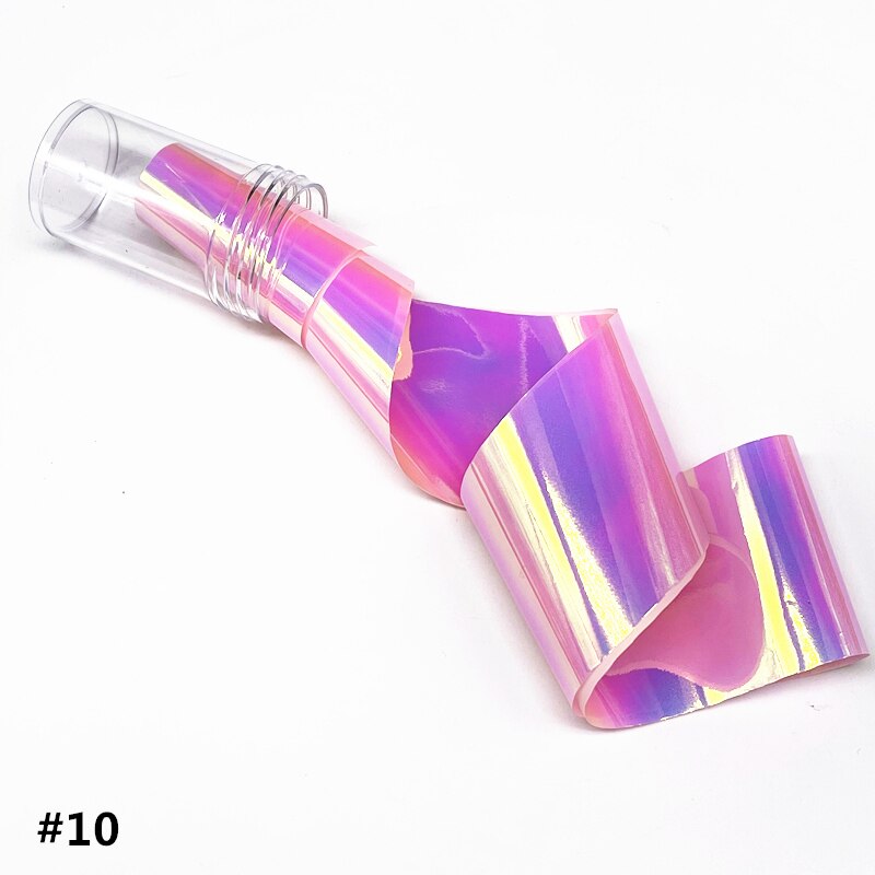 Aurora lámina de cristal para uñas, película adhesiva de celofán, de tendencia de uñas coreanas, cubo de hielo, decoración DIY, 100cm/botella: 10
