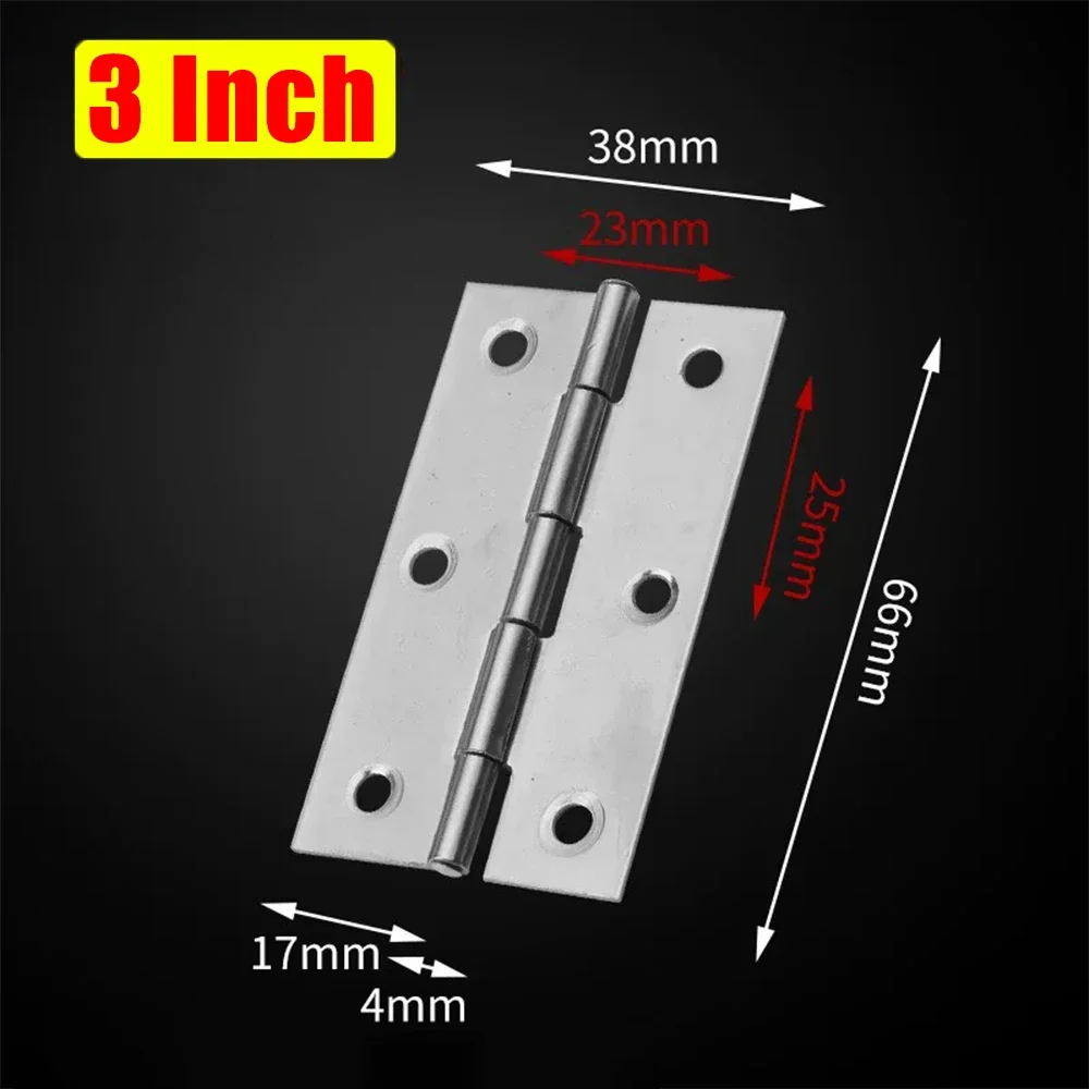 1-4 Inch Universal Door Hinges Connector Stainless Steel Furniture Drawer Cabinet Fitting Hinge Home Doors Hardware Accessories: 1 Inch / Silver