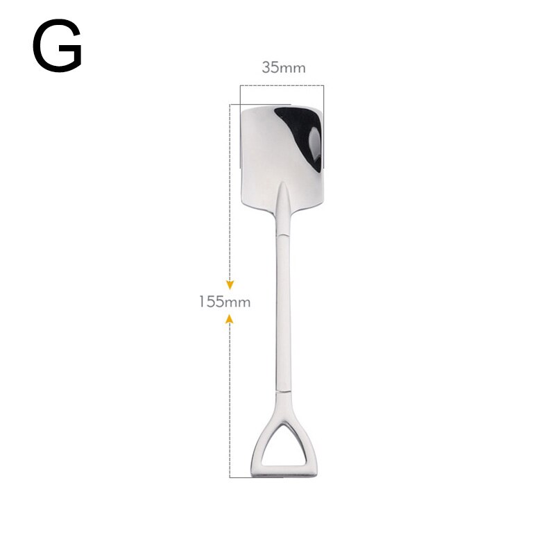 Retro Watermelon Shovel Coffee Spoon Stainless Steel Dessert Spoon Ice Cream Spoon Tip Flat Shovel for Christmas: G