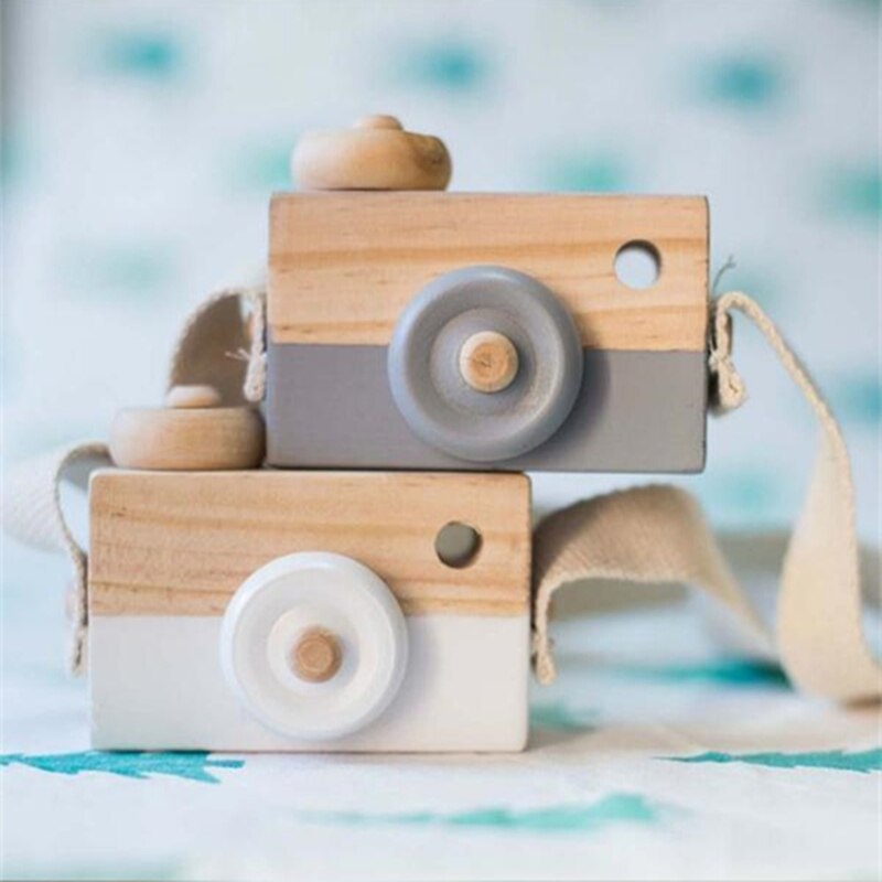 Leuke Nordic Opknoping Houten Camera Speelgoed Kinderen Speelgoed 9.5*6*3Cm Room Decor Artikelen Voor Houten speelgoed