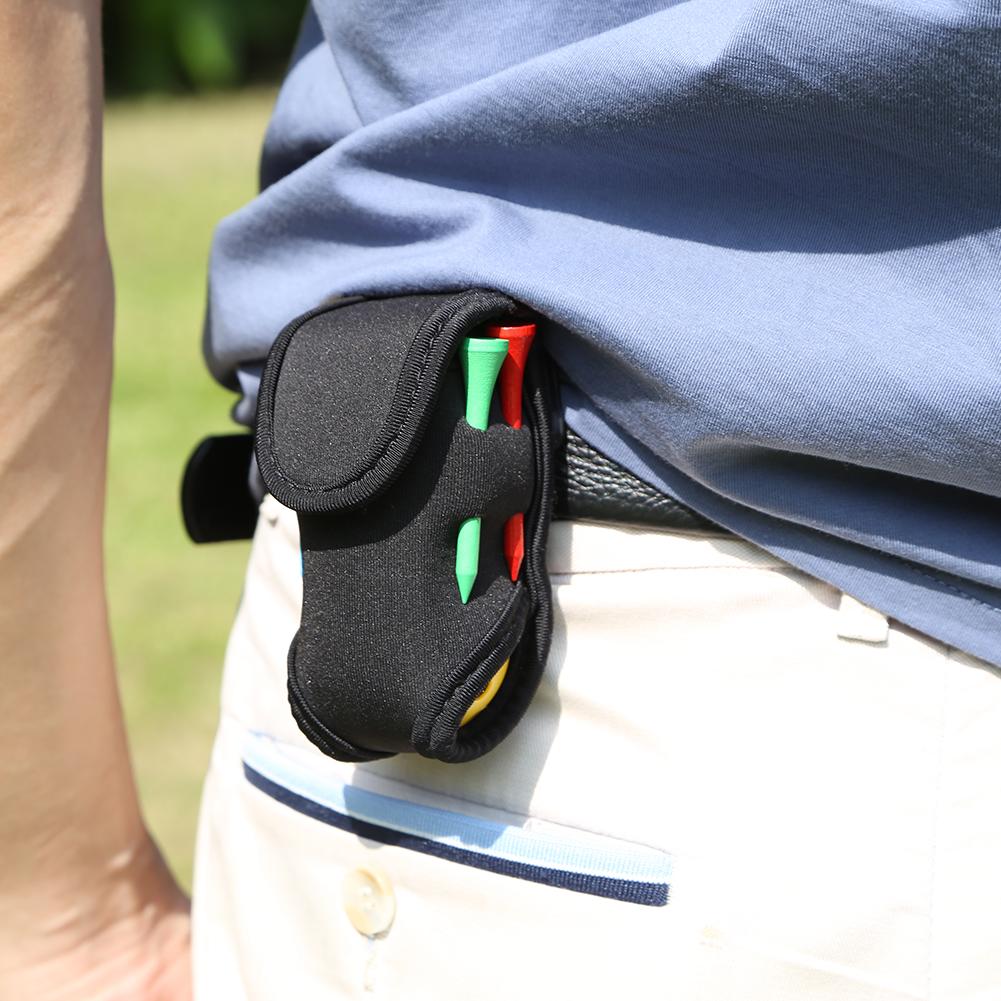 Mini porte-balle de Golf de , boîte de rangement Portable, sac SBR, sac de taille en néoprène avec 4 Tees 2 balles de Golf