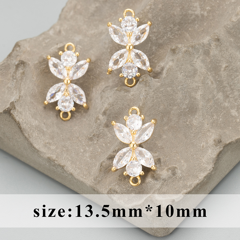 GUFEATHER MC73, accesorios de joyería, chapado en rodio de oro de 18k, sin níquel, cobre, circonita, fabricación de joyas, dijes, colgantes diy, 10 unids/lote: YELLOW