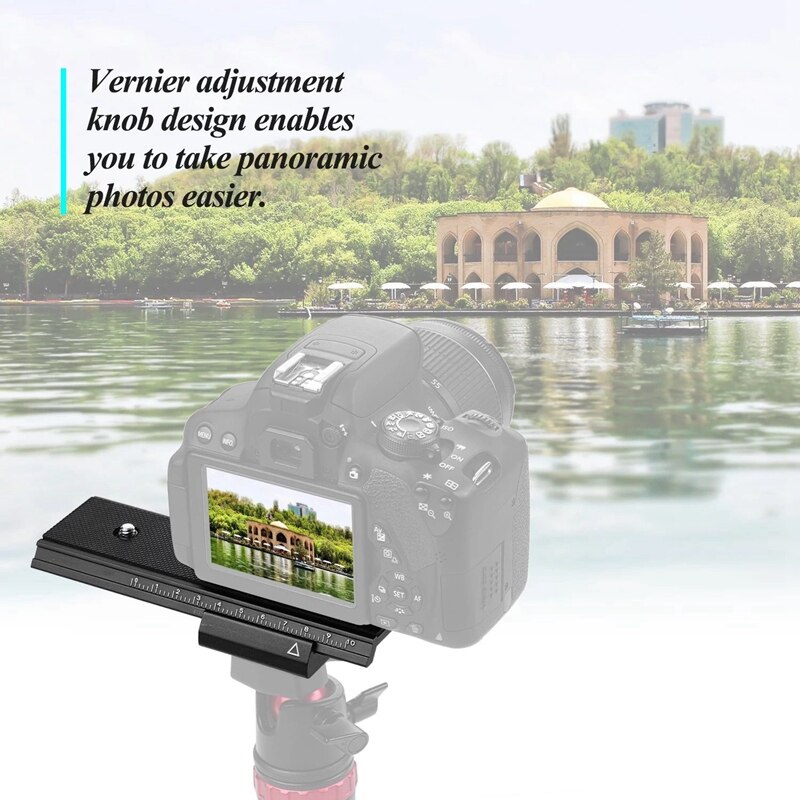 Aluminium Quick Release Plate Qr Plaat Met Dual 1/4 Inch Schroeven Vernier Instelknop Voor Camcorder Statief