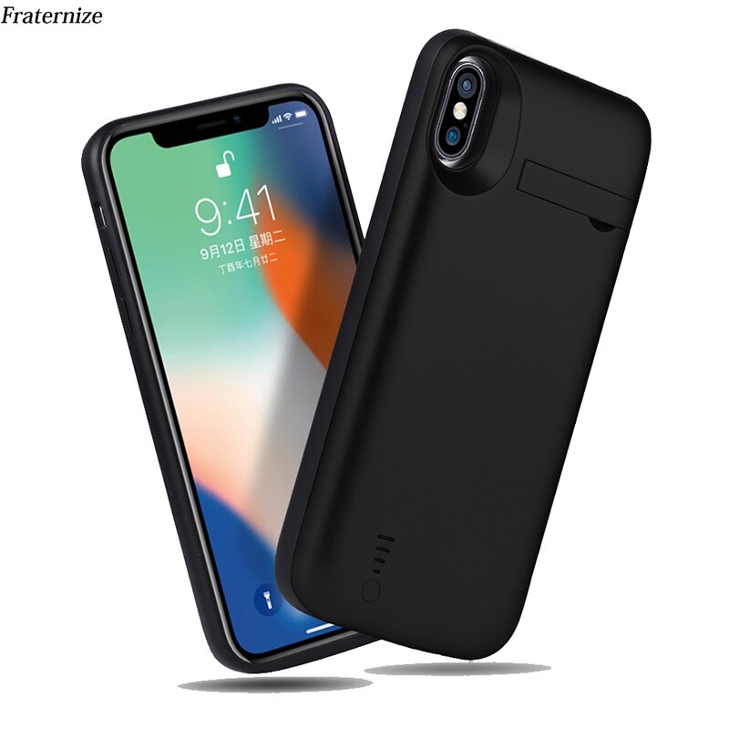 shockproof Battery Case For iPhone Xs Max Backup Power Bank Charging Cases For iPhone XR X XS Battery Charger Case Stand Cover