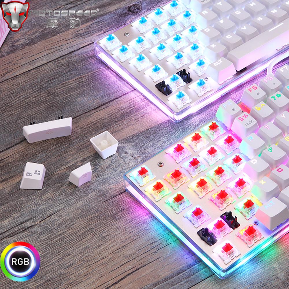 Original Motospeed K87S Gaming keyboards RGB Backlight Blue Red switch Mechanical Keyboard 87 Key for Gamer Russian Hebrew