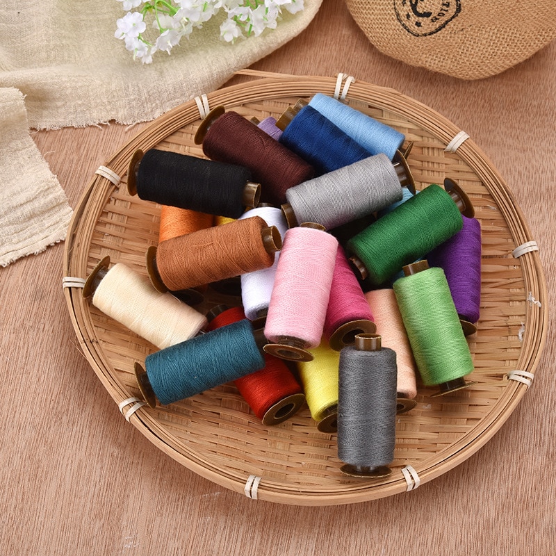 500 Yards 24Pcs Multicolor Machine Embroidery Thread Sewing Polyester Threads Sewing Thread Craft Patch Steering-wheel Supplies