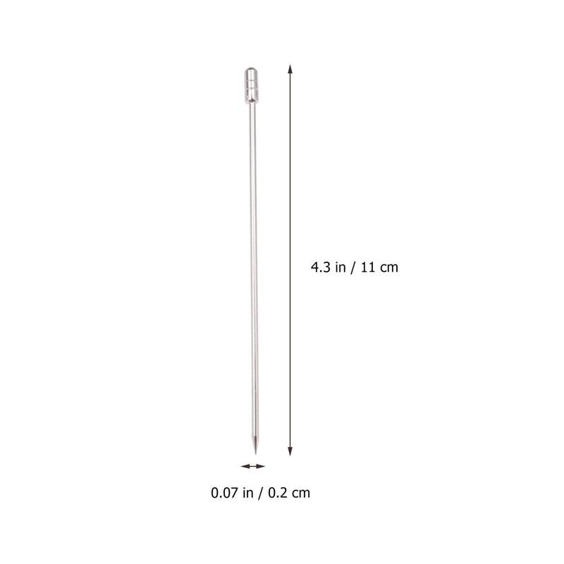 10 Pcs 304 Stainless Steel Food Picks Reusable Cylinder Shaped Cocktail Picks Dessert Fruit Picks For Dinner Party BBQ