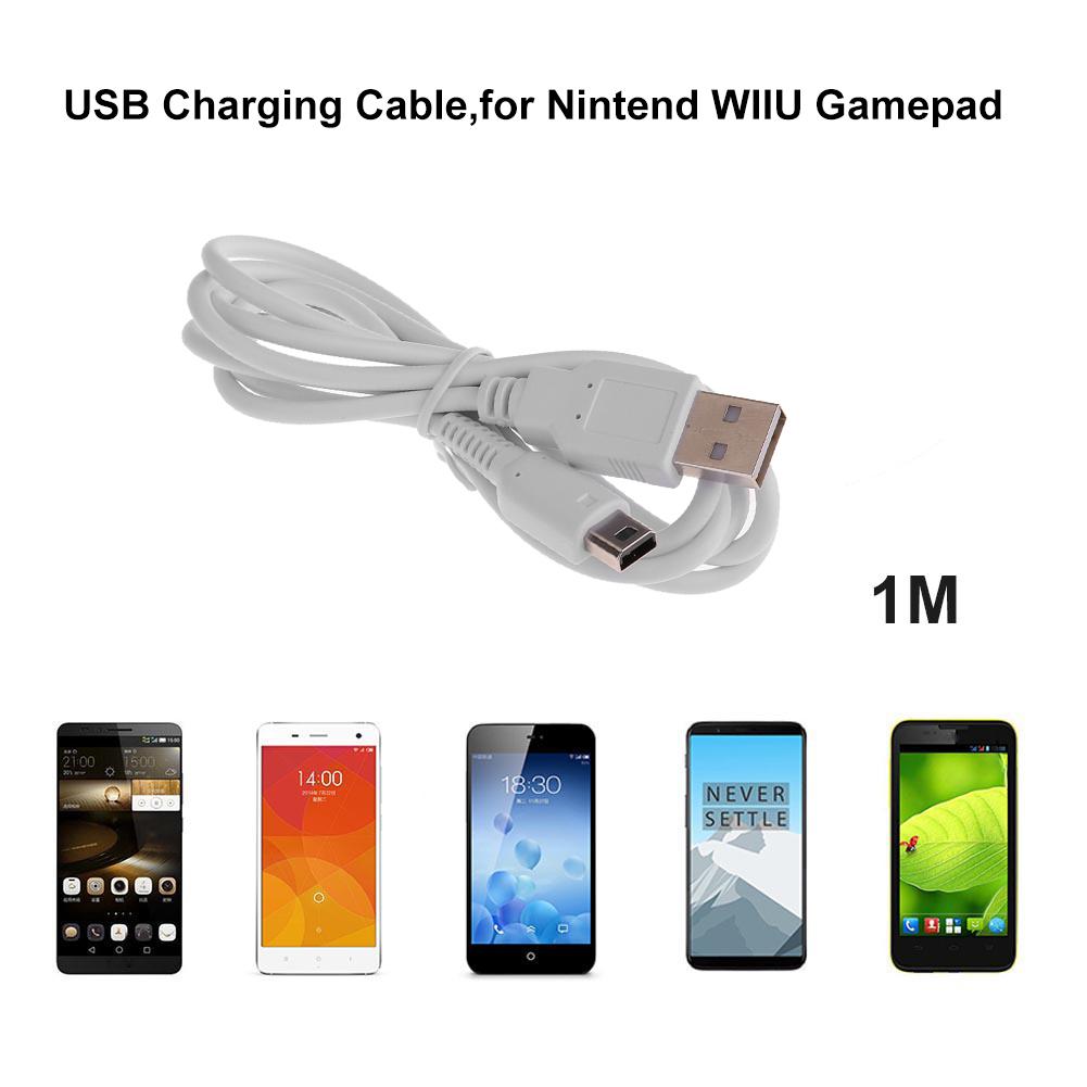 1m USB Data Power Charger Cable For Nintendo Wii U WIIU Gamepad Controller USB Charger Charging Cable for Wii U WIIU