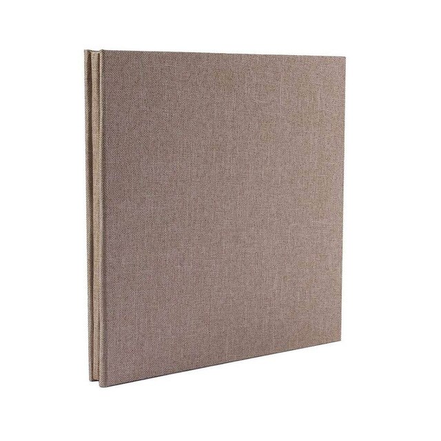 Selvklebende fotoalbum magnetisk utklippsbok album lin kunst gjør det selv 40 sider lin hardcover bryllup baby familie reise: Rødbrun