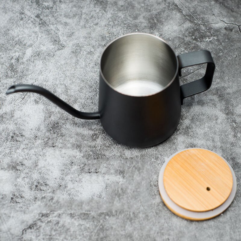 Gunot 350 Mlmaker Koffie Pot Roestvrijstalen Ketel Pot Zwanenhals Theepot Waterkoker Inductie Fornuis Koffiezetapparaat Met Deksel Koffie Pot